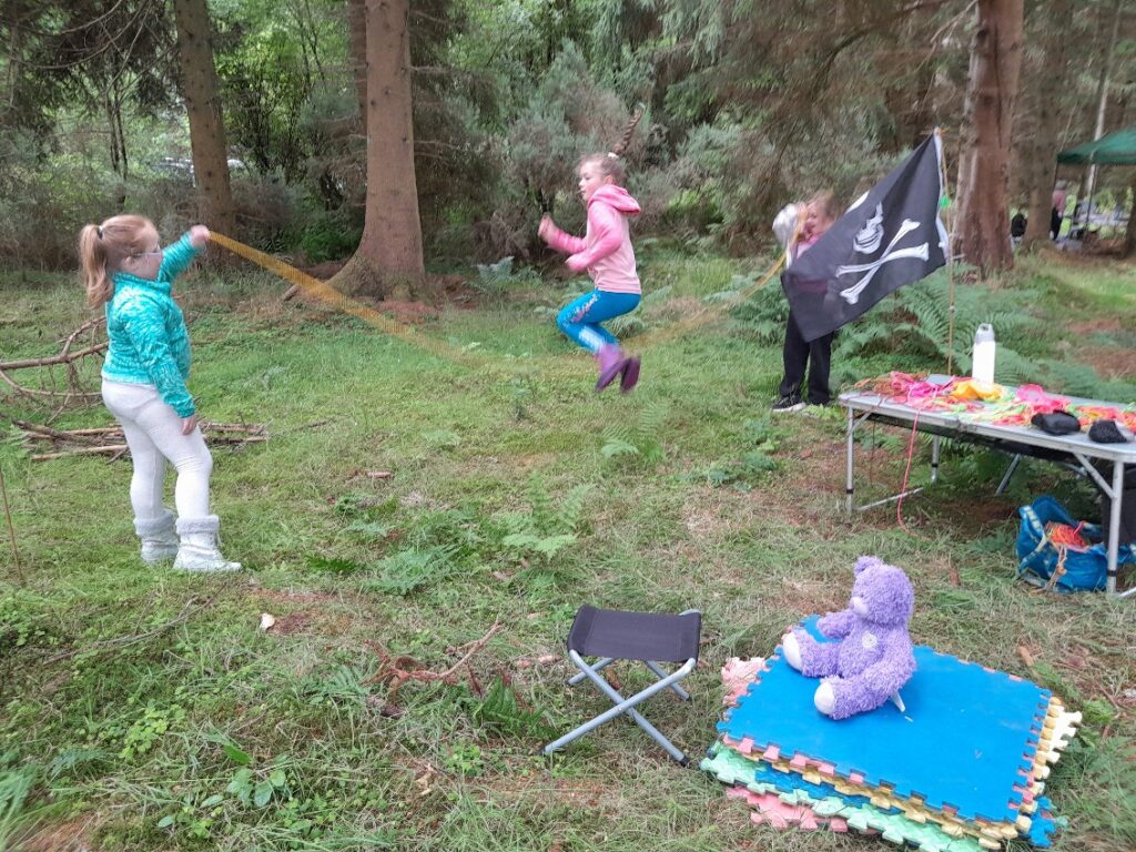 Skipping in the woods